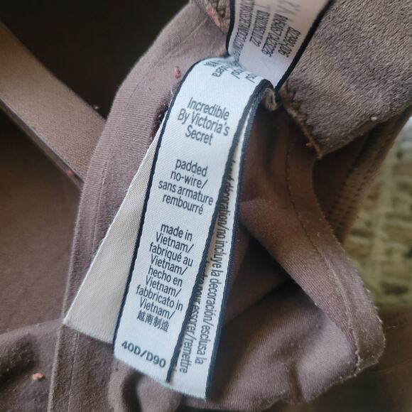 Victorias Secret 40D Bra Dark Brown Incredible Padded Wireless - Picture 4 of 4